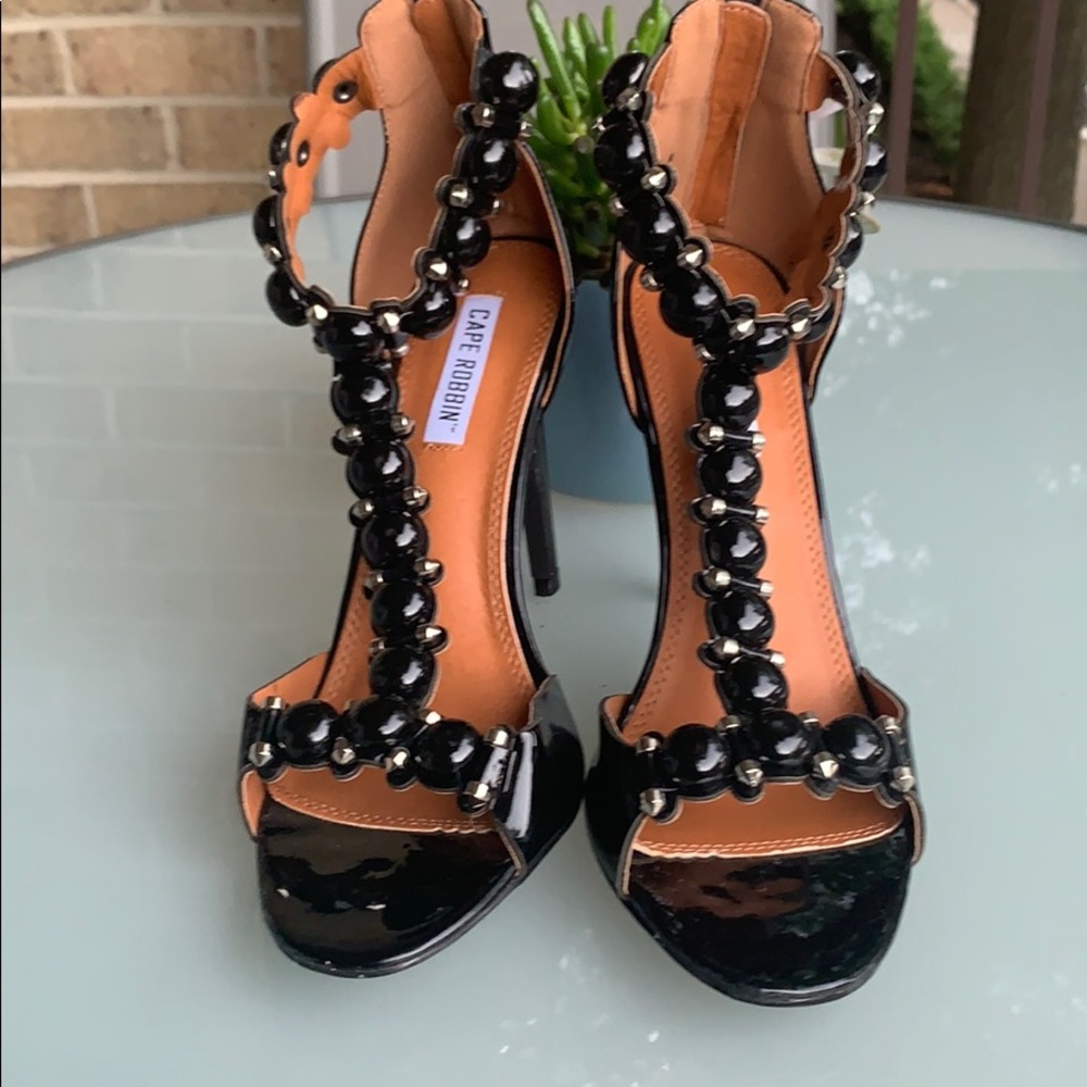 Black Open Toe Pump